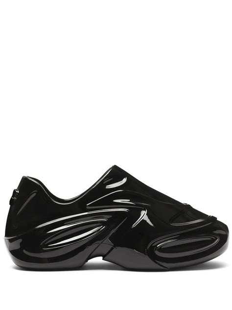 Dolce And Gabbana Shiny Lacquered Rubber Toy Sneakers In Black Modesens