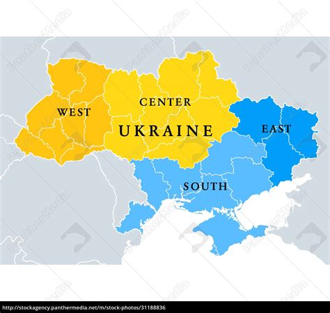 Ukraine Geographic Divisions Political Map Used For Royalty Free