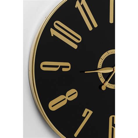 Karedesign Horloge murale 76cm noire et dorée Kare Design