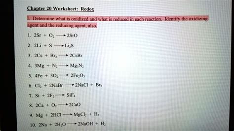 Chapter Worksheet Redox Griffinislam