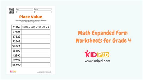 Math Expanded Form Worksheets For Grade 4 Kidpid