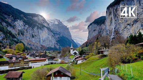 Lauterbrunnen Valley Switzerland Late Autumn Walk In Beautiful