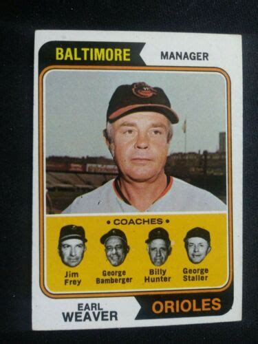 Topps Baseball Card Earl Weaver Mg Baltimore Orioles Hof