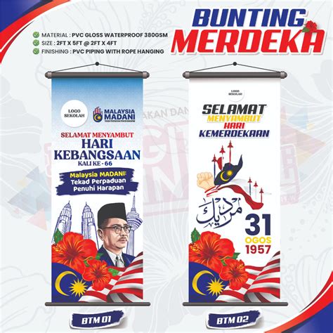 Bunting Hiasan Keceriaan Kemerdekaan Bunting Merdeka Bunting Hari