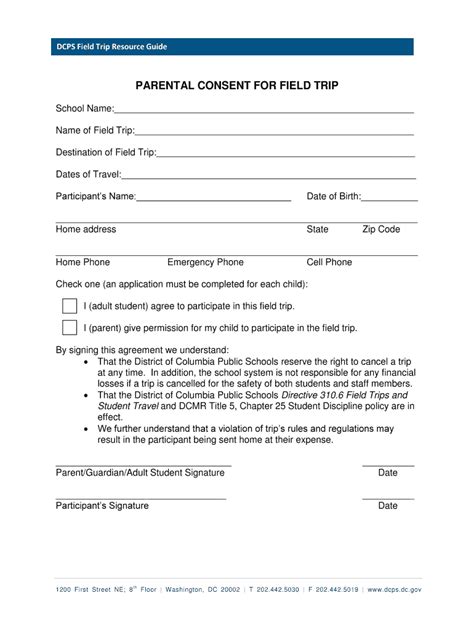 Dcps Field Trip Form Fill Online Printable Fillable Blank PdfFiller