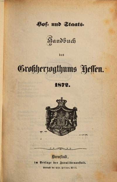 Hof und Staatshandbuch des Großherzogtums Hessen für das Jahr