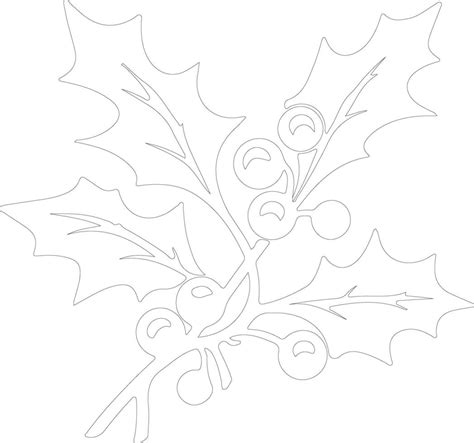 Holly outline silhouette 38493635 Vector Art at Vecteezy