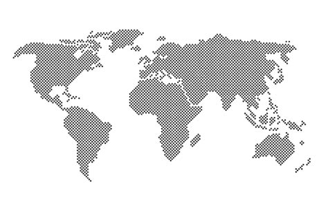 Illustration Vectorielle De Carte Du Monde En Pointill Vecteur Premium