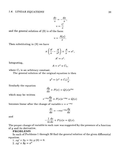 Ordinary Differential Equations | Equations | Differential Equations