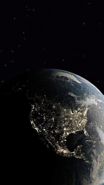 Premium Photo City Lights Illuminate North American Continent At Night High Electricity Use