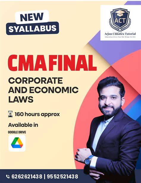 CMA Final Corporate Economic Law June Dec 25 Arjun Chhabra Tutorials