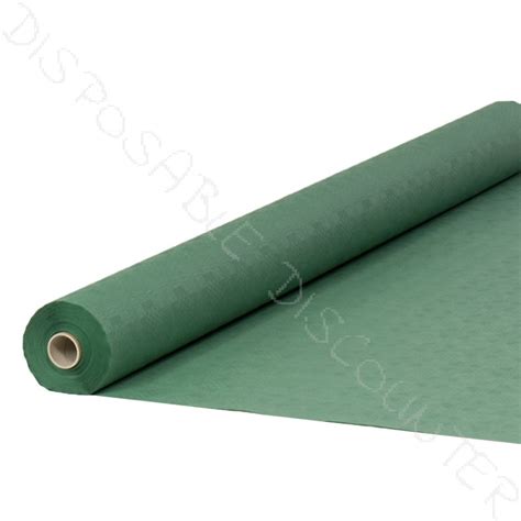 Rouleau de nappe en papier damassé vert foncé 1 20x50 m