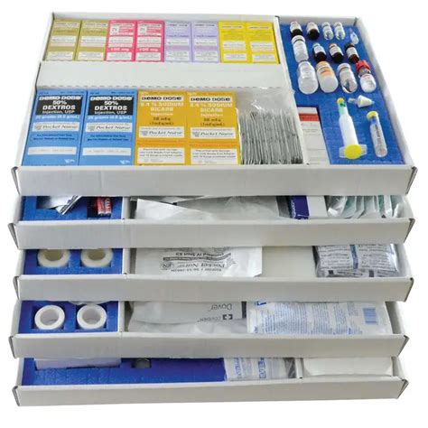 Pocket Nurse Crash Cart Refill Kit Five Drawer Bundle Simulaids