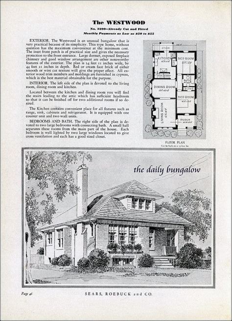 Homes Of Today~sears Kit Houses~1932 Vintage House Plans Kit Homes Bungalow Floor Plans