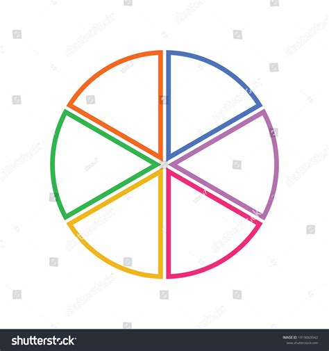 Circle Divided Into Six Equal Segments Stock Vector Royalty Free