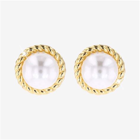 Ct Gold Vermeil On Silver Pearl Stud Earrings Warren James