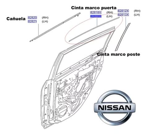 Cinta Puerta Trasera Izquierda Original Nissan Tiida Meses Sin