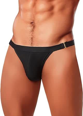 MIZOK Men S Sexy Solid Swim Bikini Swimsuit Quick Dry Metal Buckle Ring Swimwear Amazon