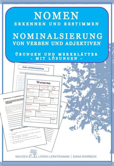 Deutsch Nominalisierung Merkblatt Wachsenlernen Lerntraining