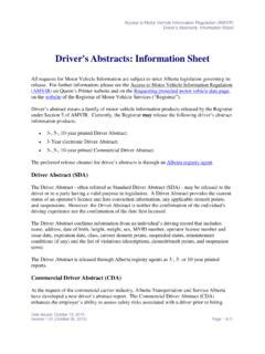 Driver S Abstracts Information Sheet Driver S Abstracts Information