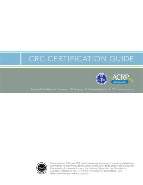 CRC CERTIFICATION GUIDE