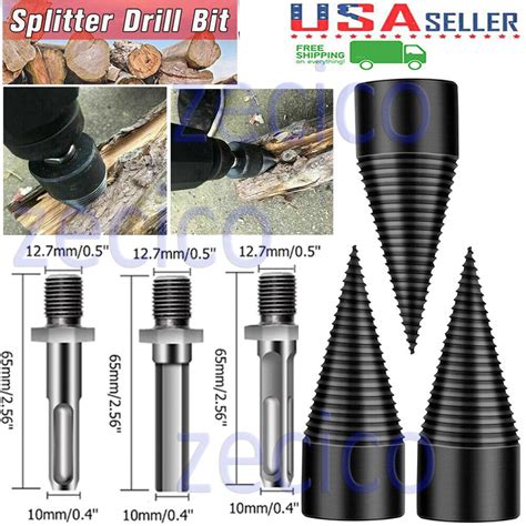 High Speed Twist Firewood Drill Bit Wood Splitter Screw Splitting Cone