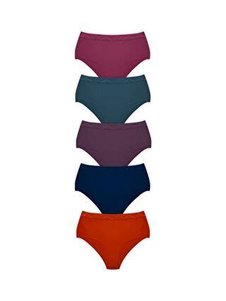 Cottonhill Karışık Basic Yüksek Bel Lazer Kesim Bikini Külot 5 li S4O177Z8 QF6 LCW