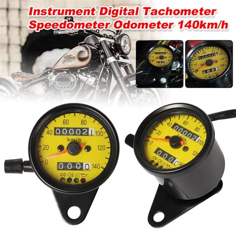 Retro Motorrad LED Hintergrund Beleuchtung Dual Kilometer Z Hler 0 140