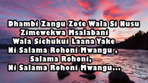 Ni Salama Rohoni Mwangu Tenzi Za Rohoni Oficial Lyrics Video Youtube