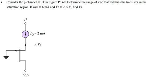 Solved Consider The P Channel Jfet In Figure P Determine The