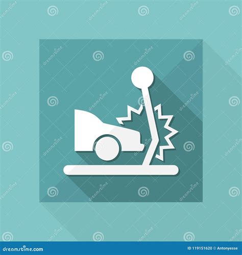 Choque De Coche Icono Plano Del Vector Ilustración Del Vector Ilustración De Nota Calle