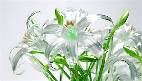 Premium AI Image Lily Flowers Glass Texture Clean Background A Flower