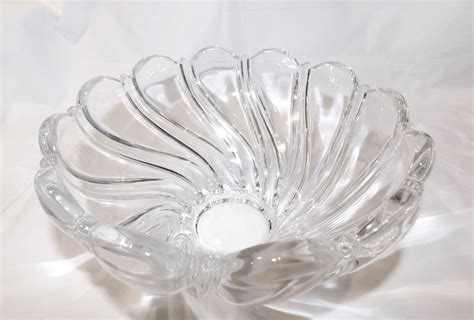 Vintage Mikasa Peppermint Swirl Large Crystal Decorative Serving Bowl