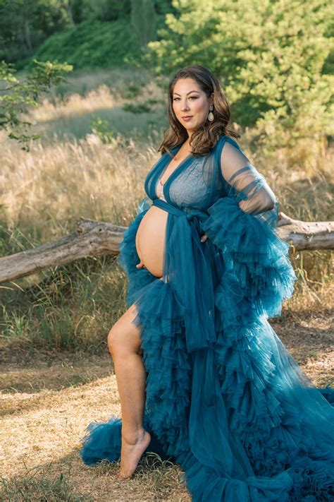 Tulle Maternity Dress For Photo Shoot Ruffle Maternity Robe Etsy