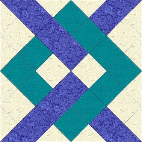 Digital Pdf Quilt Block Patterninterlocking Chain Quilt Block Etsy