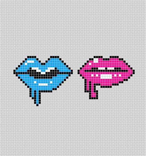 Labios Boca Lips Mouth Pixel Art Patterns Easy Pixel Art