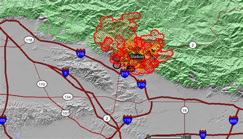 Updated map of Station fire, Aug. 29 - Wildfire Today