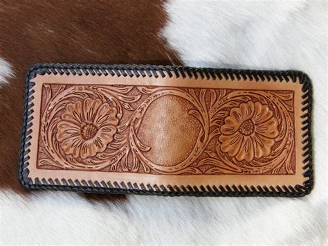 Custom Personalized Hand Tooled Leather Wallet Sheridan