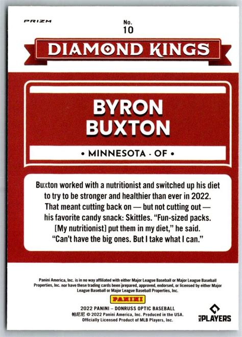 2022 Donruss Optic Lime Green Diamond Kings 10 Byron Buxton Ebay