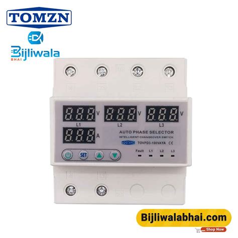 Phase Din Rail Phase Selector Voltmeter Adjustable Over And Under