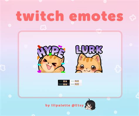 Orange Cats Hype Lurk Twitch Emotes Etsy