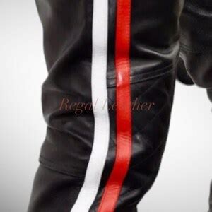 Men S Gay Uniform Leather Pant Genuine Lambskin Leather Black Color Men S Wear Pant LGBT Pride