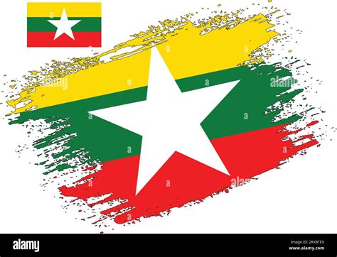 Brush Design Myanmar Flag Vector Stock Vector Image Art Alamy