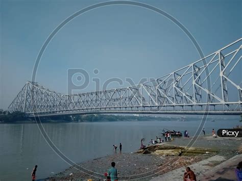 Image Of Famous Howrah Bridge On Hooghly River In Kolkata India Tourist