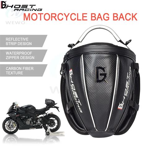 GHOST RACING 15L Motorcycle Tail Bags Luggage MotorBike Waterproof