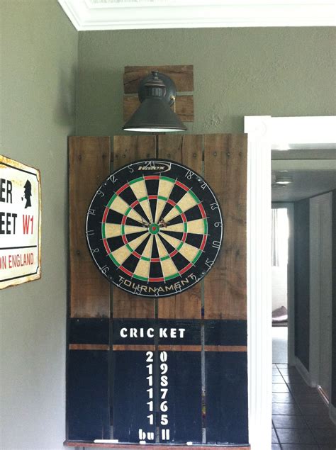 Dartboard Made From A Pallet And Outdoor Light Dart Board Wall Dart