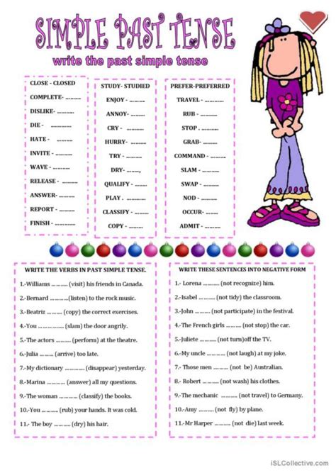 2976 Past Simple Tense English Esl Worksheets Pdf And Doc