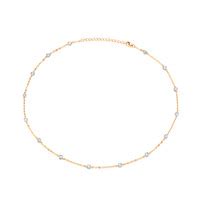 Silver Gold Cubic Zirconia Solitaires Necklace Cavendish French