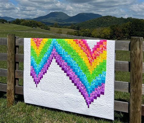 Rainbow Bargello Full Size Quilt 69x79 Handmade Cotton Quilt Etsy