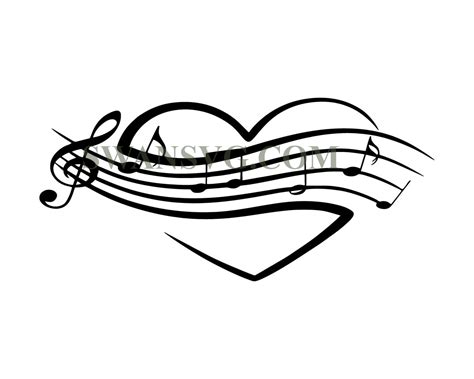 Heart Music Notes Svg Music Note Svg Heartbeat Svg Musical Notes Sv